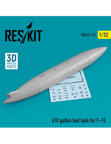 610 gallon fuel tank for F-15 (1 pcs) (3D Printed) 