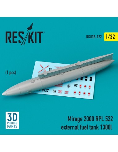Mirage 2000 RPL 522 external fuel tank 1300lt (3D Printed) 