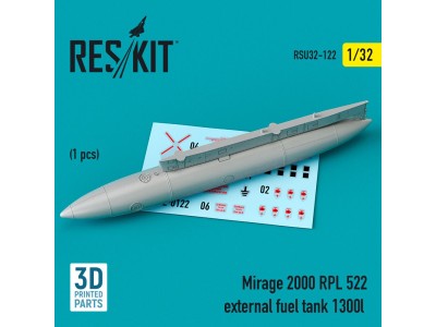 Mirage 2000 RPL 522 external fuel tank 1300lt (3D Printed) 