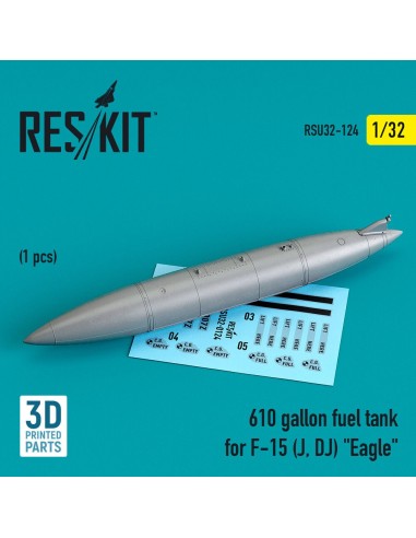 610 gallon fuel tank for F-15 (J, DJ) Eagle (1 pcs) (3D Printed) 