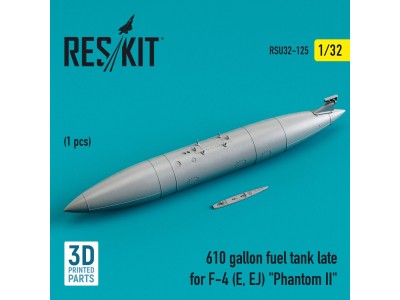 610 gallon fuel tank late for F-4 (E, EJ) Phantom II (1 pcs) (3D Printed) 