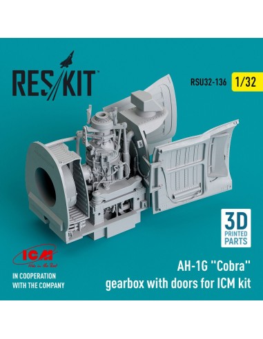 AH-1G Cobra gearbox with doors for ICM kit (3D Printed) 