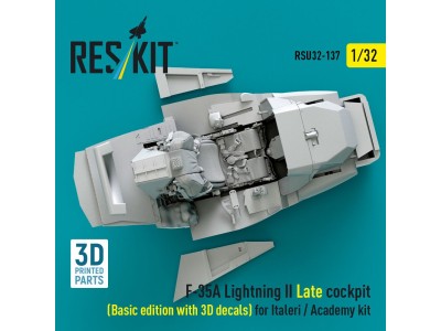 F-35A Lightning II Late cockpit (Basic edition with 3D decals) for Italeri / Academy kit (3D Printed) 