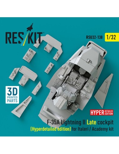 F-35A Lightning II Late cockpit (Hyperdetailed edition) for Italeri / Academy kit (3D Printed) 