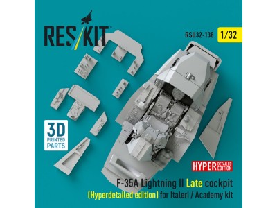 F-35A Lightning II Late cockpit (Hyperdetailed edition) for Italeri / Academy kit (3D Printed) 