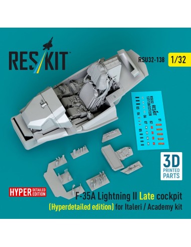 F-35A Lightning II Late cockpit (Hyperdetailed edition) for Italeri / Academy kit (3D Printed) 