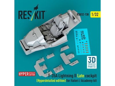F-35A Lightning II Late cockpit (Hyperdetailed edition) for Italeri / Academy kit (3D Printed) 