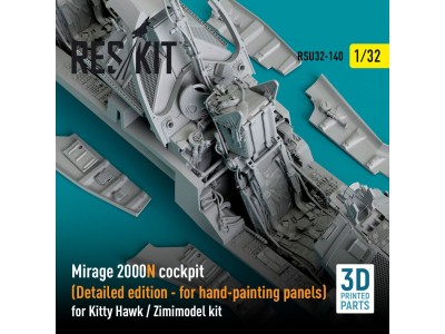 Mirage 2000N cockpit (Detailed edition) for Kitty Hawk / Zimimodel kit (3D Printed) 