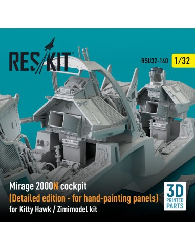 Mirage 2000N cockpit (Detailed edition) for Kitty Hawk / Zimimodel kit (3D Printed) 