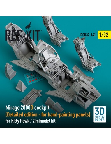 Mirage 2000D cockpit (Detailed edition) for Kitty Hawk / Zimimodel kit (3D Printed) 