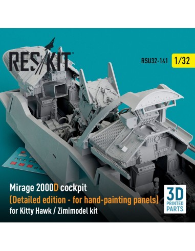 Mirage 2000D cockpit (Detailed edition) for Kitty Hawk / Zimimodel kit (3D Printed) 