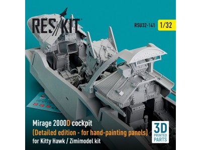 Mirage 2000D cockpit (Detailed edition) for Kitty Hawk / Zimimodel kit (3D Printed) 