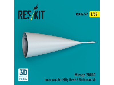 Mirage 2000C nose cone for Kitty Hawk / Zimimodel kit (3D Printed) 