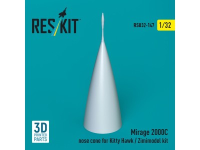 Mirage 2000C nose cone for Kitty Hawk / Zimimodel kit (3D Printed) 