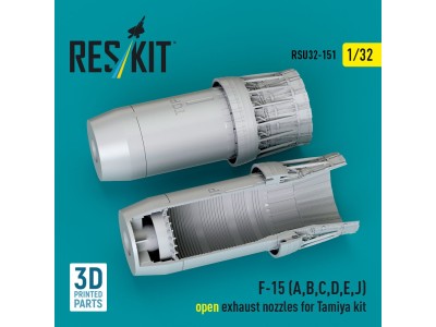 F?15 Eagle/Strike Eagle (A,B,C,D,E early,J) F100-PW-220 open exhaust nozzles for Tamiya kit (3D Printed) 