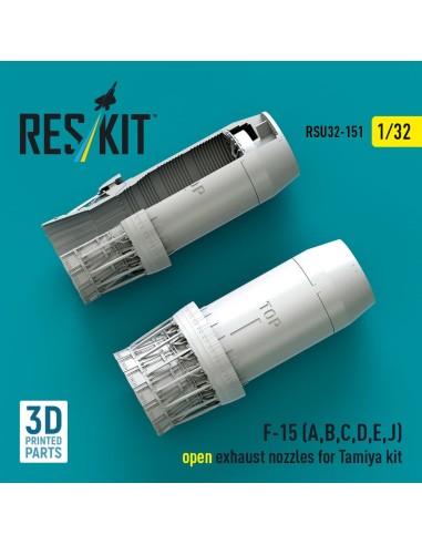 F?15 Eagle/Strike Eagle (A,B,C,D,E early,J) F100-PW-220 open exhaust nozzles for Tamiya kit (3D Printed) 