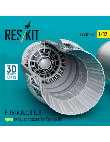 F?15 Eagle/Strike Eagle (A,B,C,D,E early,J) F100-PW-220 open exhaust nozzles for Tamiya kit (3D Printed) 