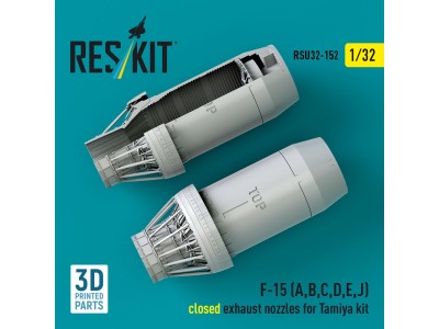 F?15 Eagle/Strike Eagle (A,B,C,D,E early,J) F100-PW-220 closed exhaust nozzles for Tamiya kit (3D Printed) 