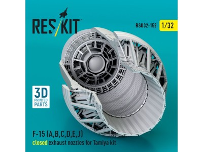 F?15 Eagle/Strike Eagle (A,B,C,D,E early,J) F100-PW-220 closed exhaust nozzles for Tamiya kit (3D Printed) 