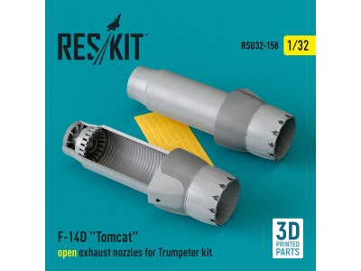 F-14D Tomcat open exhaust nozzles for Trumpeter kit (3D Printed) 