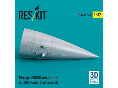 Mirage 2000D nose cone for Kitty Hawk / Zimimodel kit (3D Printed) 