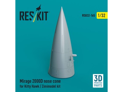 Mirage 2000D nose cone for Kitty Hawk / Zimimodel kit (3D Printed) 