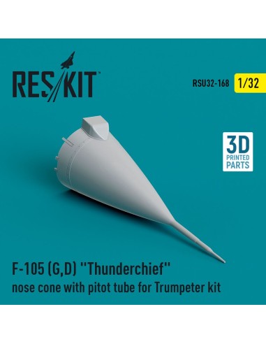 F-105 (G,D) Thunderchief nose cone with pitot tube for Trumpeter kit (3D Printed) 