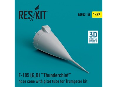 F-105 (G,D) Thunderchief nose cone with pitot tube for Trumpeter kit (3D Printed) 