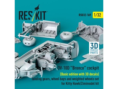 OV-10D Bronco cockpit (Basic edition with 3D decals) landing gears, wheel bays and weighted wheels set for Kitty Hawk/Zimimodel 