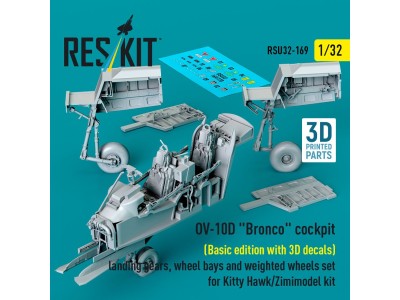 OV-10D Bronco cockpit (Basic edition with 3D decals) landing gears, wheel bays and weighted wheels set for Kitty Hawk/Zimimodel 