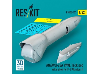 AN/AVQ-26A PAVE Tack pod with pilon for F-4 Phantom II (3D Printed) 