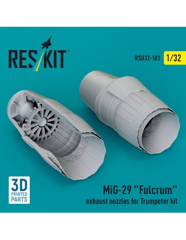 MiG-29 Fulcrum exhaust nozzles for Trumpeter kit (3D Printed) 
