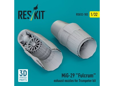 MiG-29 Fulcrum exhaust nozzles for Trumpeter kit (3D Printed) 