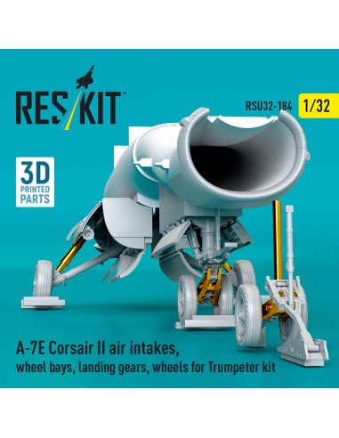 A-7E Corsair II air intakes, wheel bays, landing gears, wheels for Trumpeter kit (3D Printed) 