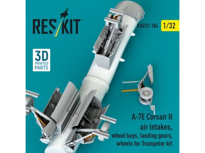 A-7E Corsair II air intakes, wheel bays, landing gears, wheels for Trumpeter kit (3D Printed) 