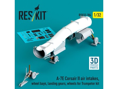 A-7E Corsair II air intakes, wheel bays, landing gears, wheels for Trumpeter kit (3D Printed) 