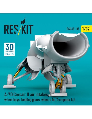A-7D Corsair II air intakes, wheel bays, landing gears, wheels for Trumpeter kit (3D Printed) 