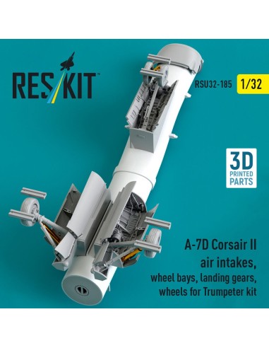 A-7D Corsair II air intakes, wheel bays, landing gears, wheels for Trumpeter kit (3D Printed) 