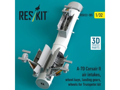 A-7D Corsair II air intakes, wheel bays, landing gears, wheels for Trumpeter kit (3D Printed) 