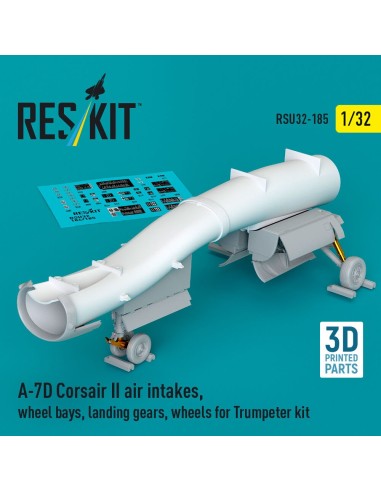 A-7D Corsair II air intakes, wheel bays, landing gears, wheels for Trumpeter kit (3D Printed) 