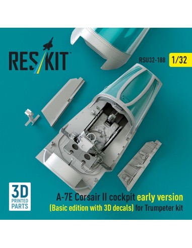 A-7E Corsair II early cockpit (Basic edition with 3D decals) for Trumpeter kit (3D Printed) 