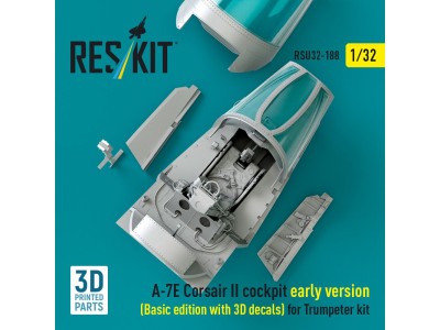 A-7E Corsair II early cockpit (Basic edition with 3D decals) for Trumpeter kit (3D Printed) 