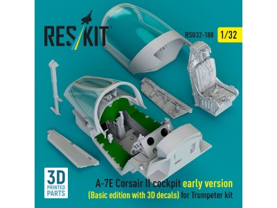 A-7E Corsair II early cockpit (Basic edition with 3D decals) for Trumpeter kit (3D Printed) 