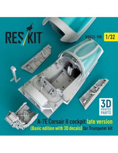 A-7E Corsair II late cockpit (Basic edition with 3D decals) for Trumpeter kit (3D Printed) 