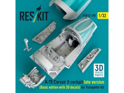 A-7E Corsair II late cockpit (Basic edition with 3D decals) for Trumpeter kit (3D Printed) 