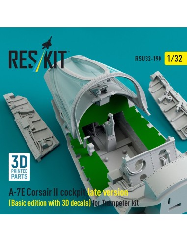A-7E Corsair II late cockpit (Basic edition with 3D decals) for Trumpeter kit (3D Printed) 
