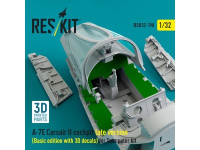 A-7E Corsair II late cockpit (Basic edition with 3D decals) for Trumpeter kit (3D Printed) 