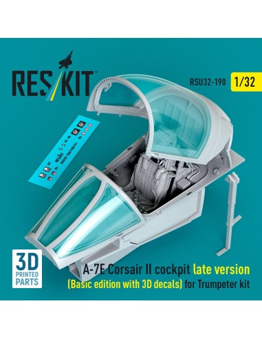 A-7E Corsair II late cockpit (Basic edition with 3D decals) for Trumpeter kit (3D Printed) 