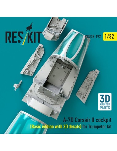 A-7D Corsair II cockpit (Basic edition with 3D decals) for Trumpeter kit (3D Printed) 