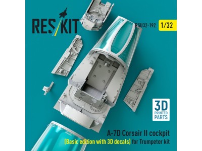 A-7D Corsair II cockpit (Basic edition with 3D decals) for Trumpeter kit (3D Printed) 